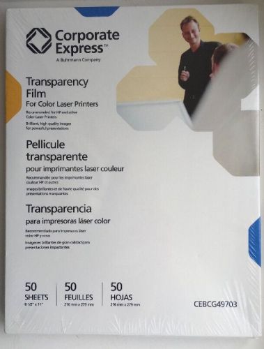 NEW Shrinkwrap Transparency Film For Color Laser Printers 50 Corporate Express
