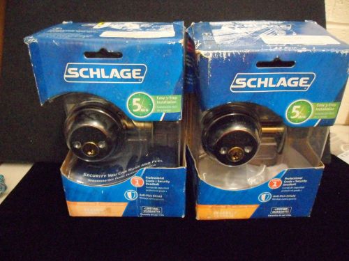 Pair of Schlage Locks B62NV716 Double-Cylinder Deadbolt-ABRZ 2CYL Keyed Alike!