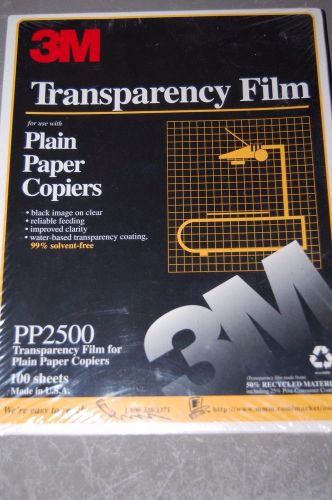 3M Transparency Film For Plain Paper Copiers PP2500~100 Sheets~NEW~NEVER OPENED!