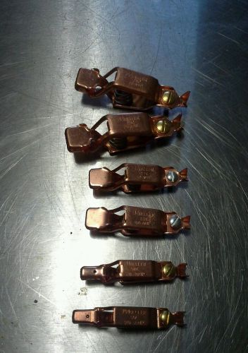 6x new mueller copper alligator automotive battery clips usa made for sale