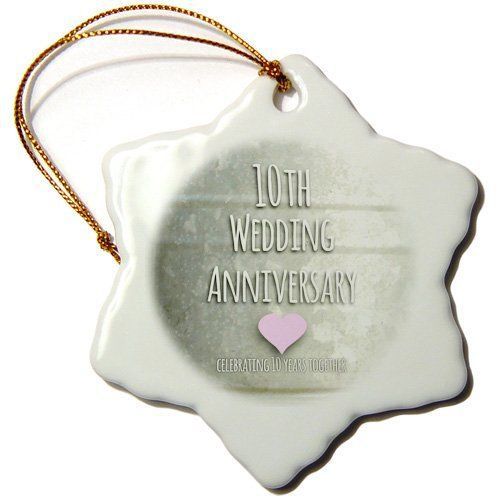 3dRose orn_154441_1 10th Wedding Anniversary Gift Tin Celebrating 10 Years New