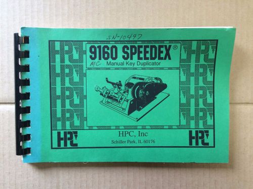 HPC 9160 Speedex Manual Key Duplicator booklet
