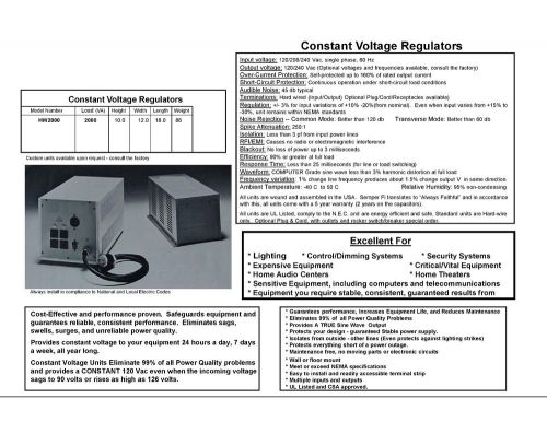 Constant Voltage Conditioner &amp; Regulator (VAC)
