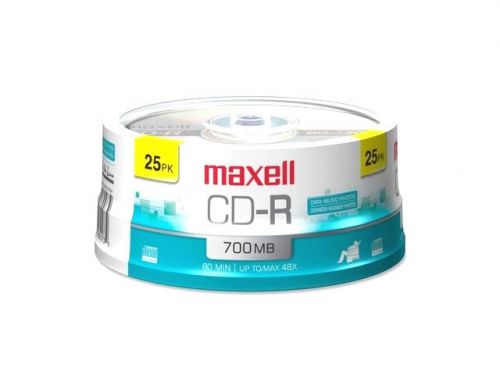25 MAXELL HQ 700MB 80 MIn 48X CD-R 25 Pack on Spindle  LOT