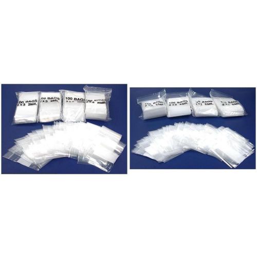 Resealable Reclosable Clear Plastic Bags 2&#034; x 3&#034; &amp; 2&#034; x 2&#034; Kit 1000 Pcs