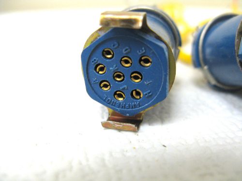 Qty (4) amphenol blue circular connector,  female , 9 pin gold contacts for sale