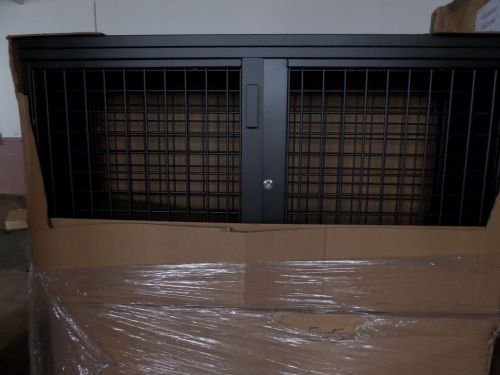 Locking security cage shelf, 27&#034;x48&#034;x13&#034;, black nib grid mount for sale