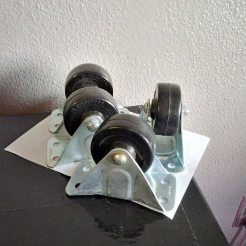 Brand New Set of 4 Casters; Fixed Mounting; Large