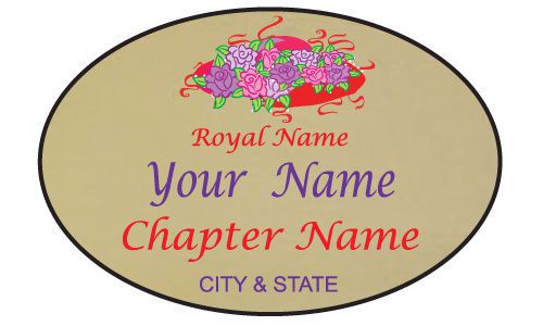 #3 PERSONALIZED MAGNETIC NAME BADGE GOLD FOR THE RED HAT LADY OF SOCIETY