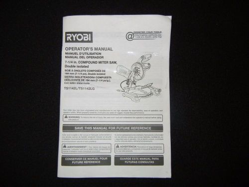 Ryobi 7.25 inch Compund Miter Saw Double Isloated Manual ONLY        Z8264
