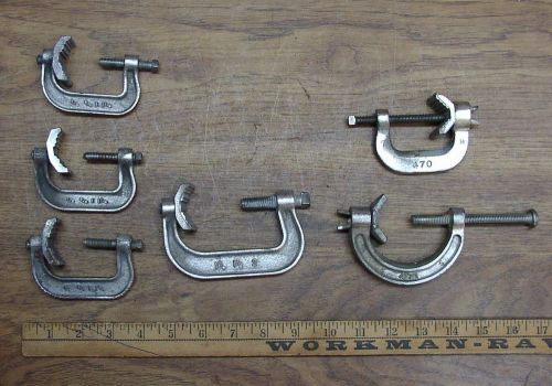 Old used tools,6 assorted conduit clamps,3-gedney cbc-1,1-cbc-2,2-fullman mfg. for sale