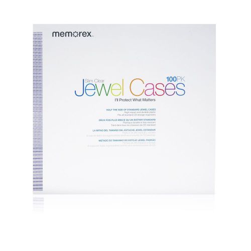 Memorex slim clear cd/dvd 5mm 100-pack jewel cases memorex for sale