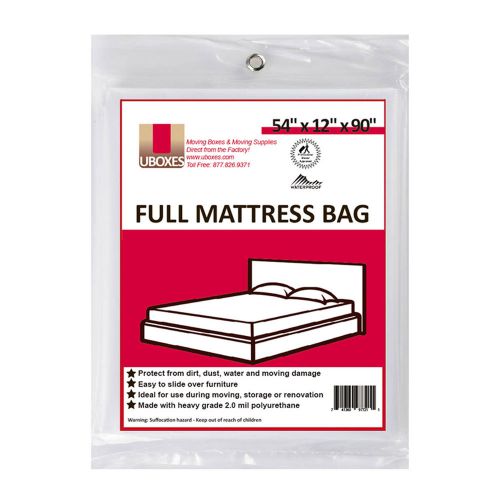 18 Full Mattress Covers 54&#034;x12x90&#034; Poly Bags for Protective Moving Storage