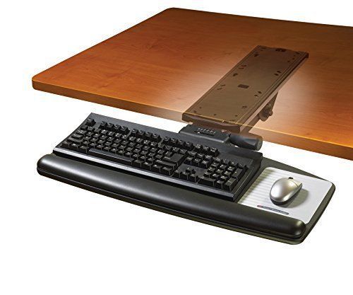 3m easy adjust keyboard tray with standard platform, 17 3/4 inch track, gel rest for sale