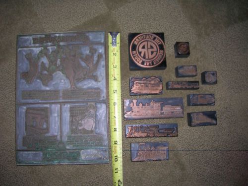 LOT Vintage Copper Letterpress Printers Plate Advertising SOUTHERN RAILWAY TRAIN