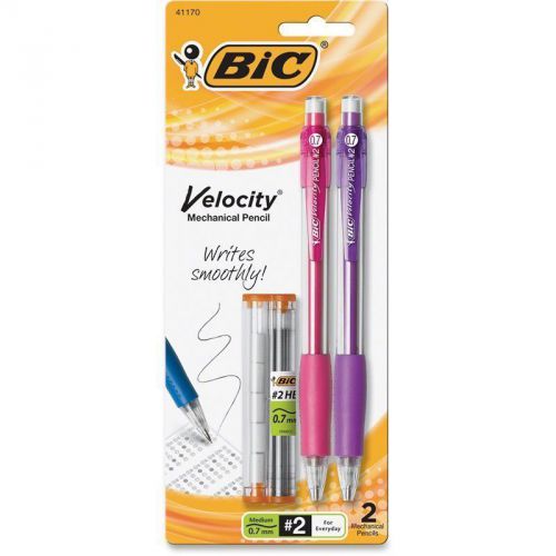 Bic Velocity Mechanical Pencils   2 pack   Assorted colors  0.7mm            NEW