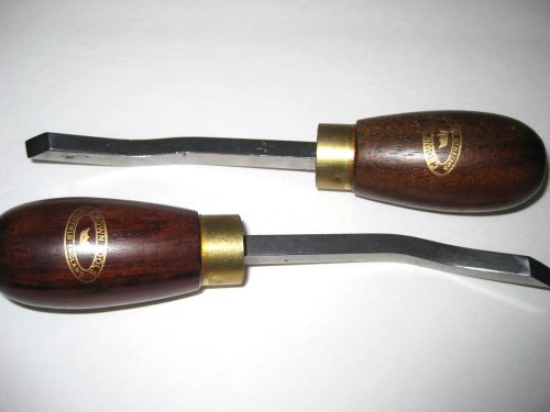 Set of 2 crown tools dog leg corner cleaning chisels w/case - sheffield, england for sale