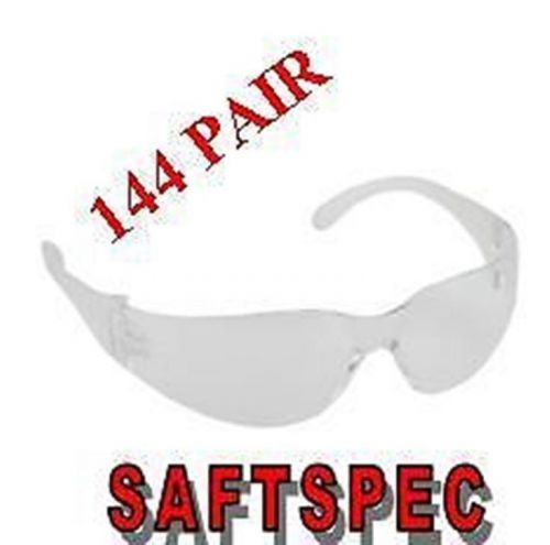 Clear  lens wrap around safety glasses - 144 pair lots - saftspec eyewear for sale