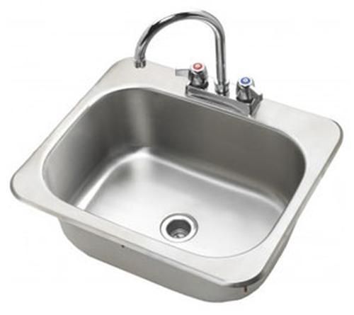 Krowne metal 20&#034; x 17&#034; drop-in hand sink w/ 8.5&#034; gooseneck spout faucet - hs-201 for sale