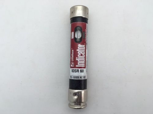 Idsr60 – littelfuse, 60 amp 600vac, slow blow indicating fuse, (class rk5) for sale