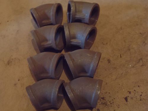 LOT OF (8) 2-1/4&#034; METAL PIPE FITTINGS 45 DEGREE ELBOWS