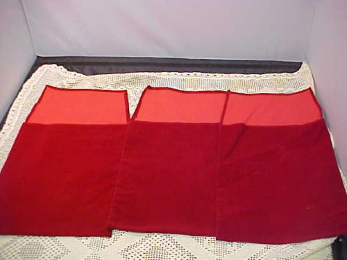 Red Presentation Pouches 3 Total 7-3/4 x 9-3/4 Faux Ultra Suede Plaque Holder