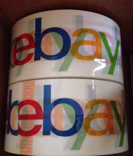 (2) Rolls eBay Branded Logo Packaging Tape 2&#034; x 75 Yds Per Roll Packing Shipping