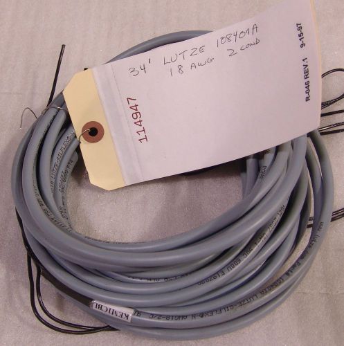 34&#039;  electrical cable Lutze 18 awg , 2 conductor , p/n 108401A