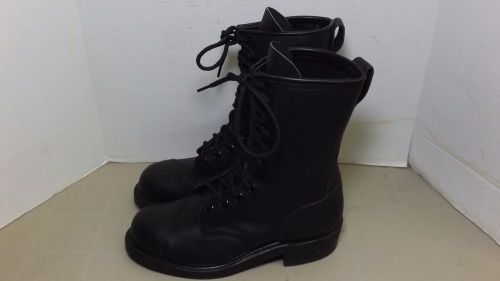 Military Ansi Z41.1 1991/75 Steel Toe Leather  Black Boots Mens Size 8 Reg