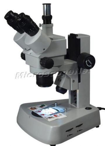 Zoom 3.5X-90X Stereo Trinocular Microscope Large Base Dual Illuminators