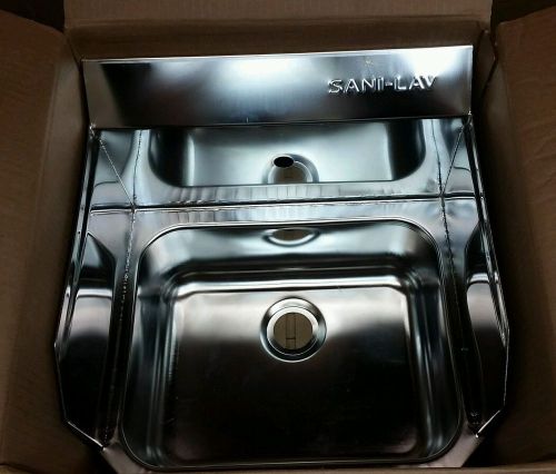 NEW SANI-LAV 607L HANDS FREE STAINLESS STEEL WALL MOUNT SINK