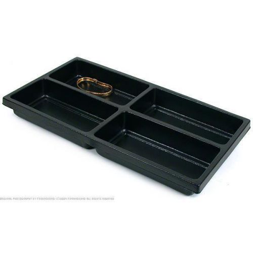 Black Plastic 4 Compartment Jewelry Tray Insert
