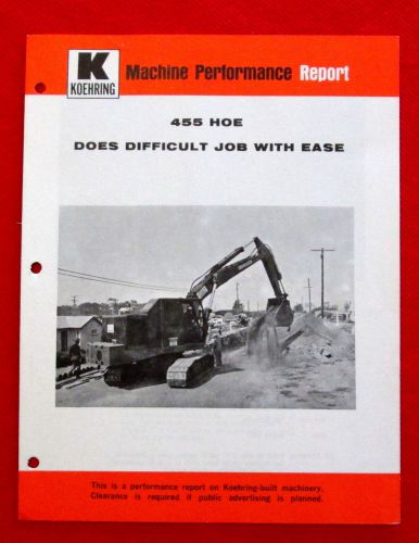 1960s vintage Koehring 455 Hoe Heavy Duty Equipment Performance Report golc2