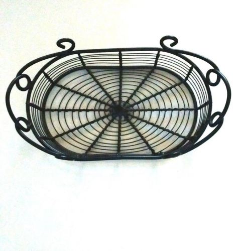 Wrought Iron Bread Basket Scroll Oval Tabletop Restaurant