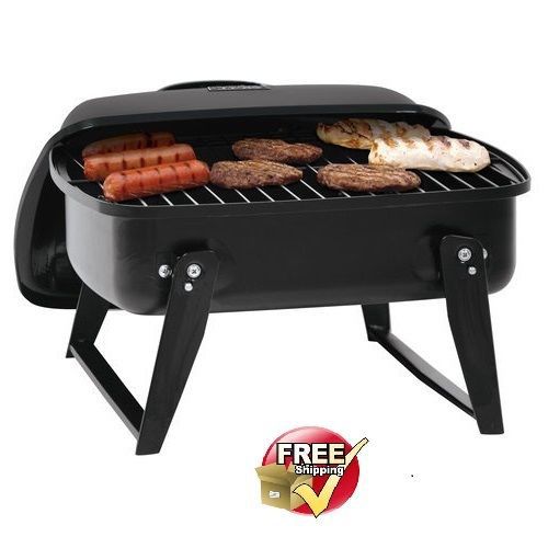 Outdoor Patio Portable Charcoal Grill Smoker BBQ Cooker Meat Yard Camp Fold Legs
