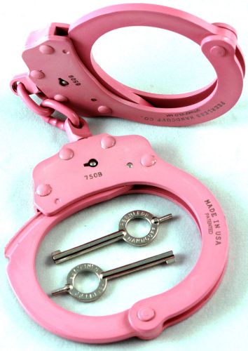 Peerless Chain Handcuffs Model 750B Pink Police Restraints NIJ Bondage Bracelets