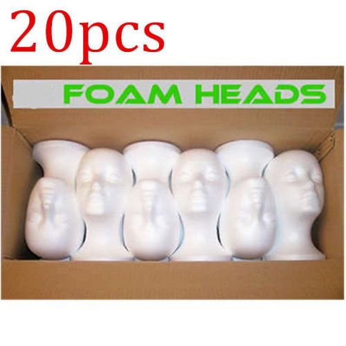 20 X Female Styrofoam Mannequin Manikin Head Model Foam Wig Hair Glasses Display