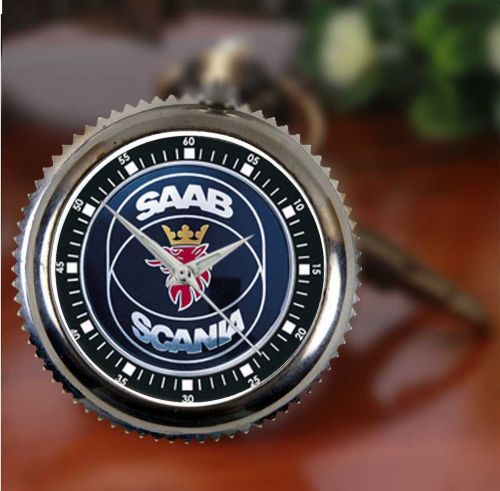 Rare Saab Scania Pocket Metal Watch Car key chain space vehicle accessories