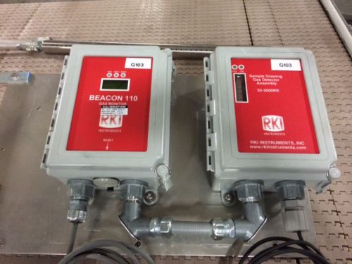 RKI Instruments Beacon 110 Gas Monitor &amp; 35-3000RK Sample Drawing Gas Detector