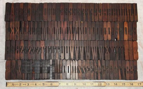 Large 15 line 2.5&#034; french clarendon x condensed letterpress wood type 127pc for sale