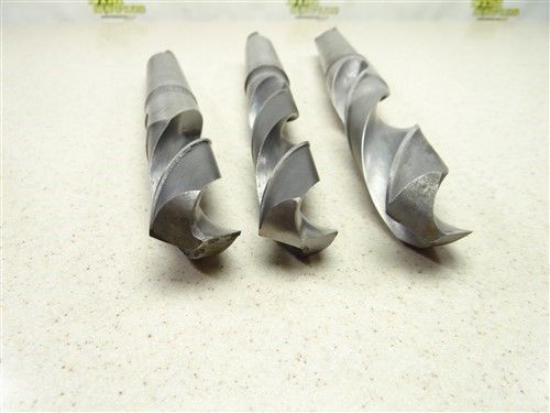 LOT OF 3 4MT TAPER SHANK TWIST DRILLS 1-5/32&#034;  TO 1-25/64&#034;  NATIONAL CLE-FORCE