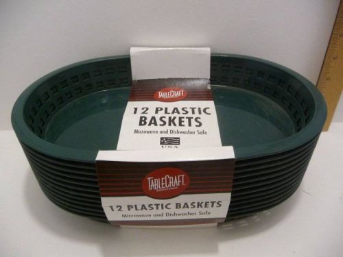 TableCraft 12 Plastic Baskets Microwave &amp; Dishwasher Safe Green or Yellow