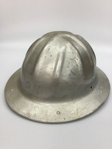 Vintage b.f. mcdonald hard hat aluminum logging engineer logging helmet for sale