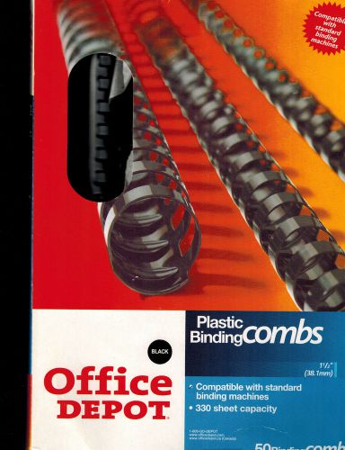 OFFICE DEPOT PLASTIC BINDING COMBS 1 1/2&#034;, 50 PIECES, 330 SHEET CAPACITY