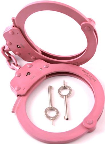 Peerless Model 752C Pink Oversized Handcuffs Short Chain Leg Irons New Bondage!!