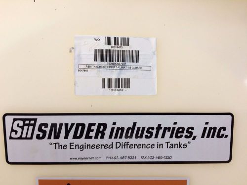 Snyder industries double containment tank 500gal for sale