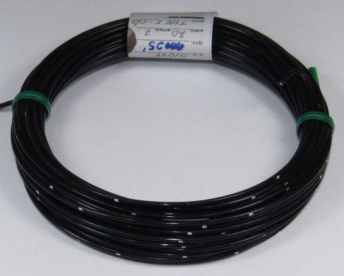 20 AWG, Type E, 7 strand, PTFE, 600v, Silver Plated Copper, 25&#039; Black wire