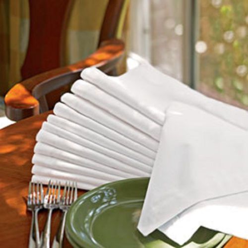 25  NEW WHITE 100% COTTON DINNER CLOTH NAPKINS WEDDING SUPPLY CATERING 20X20