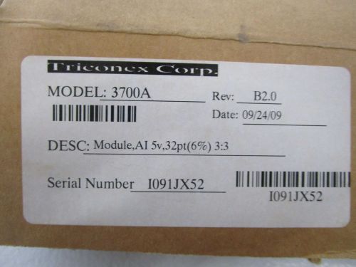 TRICONEX CORP. INPUT AN ALOG MODULE 3700A *NEW IN BOX*