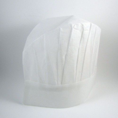 Lot of 24 2 Dozen Professional Disposable White Paper Chef Hats